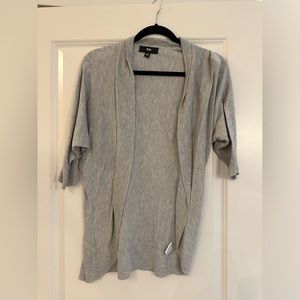 Gray crop sleeve cardigan
